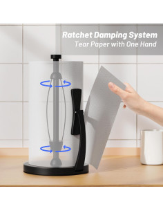 Soporte de Toallas de Papel VEHHE Encimera Acero Inoxidable Negro 2