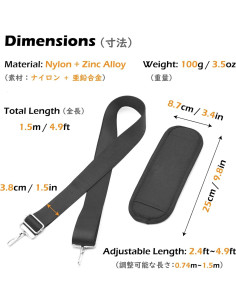 Correa de Hombro Ajustable TRIWONDER con Ganchos de Metal 2
