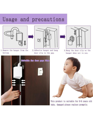 Set de 4 Protectores de Dedos para Puertas DHinkyoung Blanco