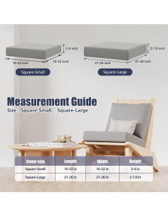 8 Fundas de Cojines de Patio Elásticas Vorshape Gris-Aire 2