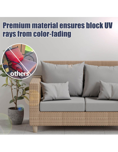 8 Fundas de Cojines de Patio Elásticas Vorshape Gris-Aire