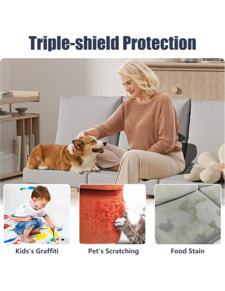 8 Fundas de Cojines de Patio Elásticas Vorshape Gris-Aire