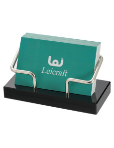 Soporte para Tarjetas de Visita Leicraft Acrílico y Metal Negro Plata