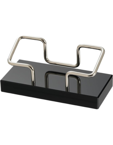 Soporte para Tarjetas de Visita Leicraft Acrílico y Metal Negro Plata