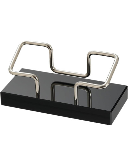 Soporte para Tarjetas de Visita Leicraft Acrílico y Metal Negro Plata