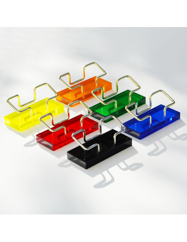 Soporte para Tarjetas de Visita Leicraft Acrílico y Metal Negro Plata