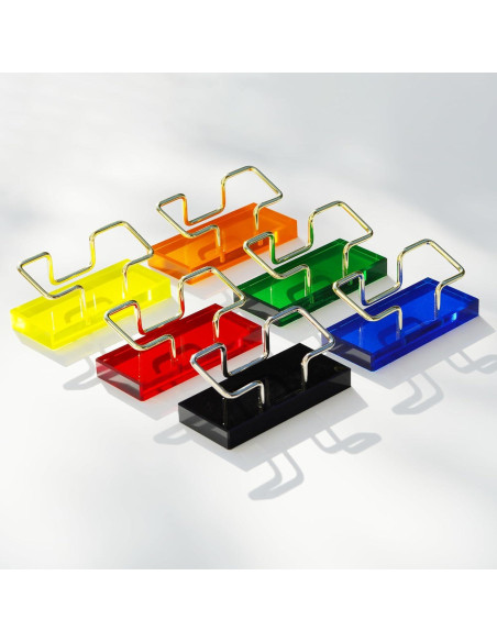 Soporte para Tarjetas de Visita Leicraft Acrílico y Metal Negro Plata