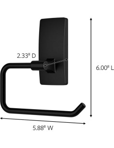 Soporte de Papel Higiénico Command Negro Mate Autoadhesivo 2