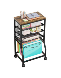 Carro de Archivos Rodante INGIORDAR Negro 5 Niveles 4 Ruedas