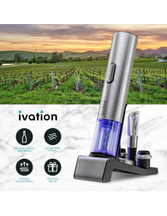 Juego de Vino 6 en 1 Ivation - Abrebotellas Eléctrico y Más 2