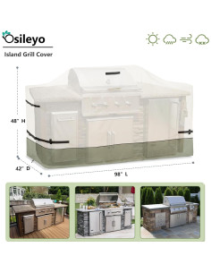 Funda para Parrilla de Isla Osileyo 2.49m Impermeable 600D 2