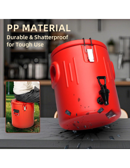 Dispensador de Bebidas Calientes JopaihoVie 13L Rojo - Paquete de 2