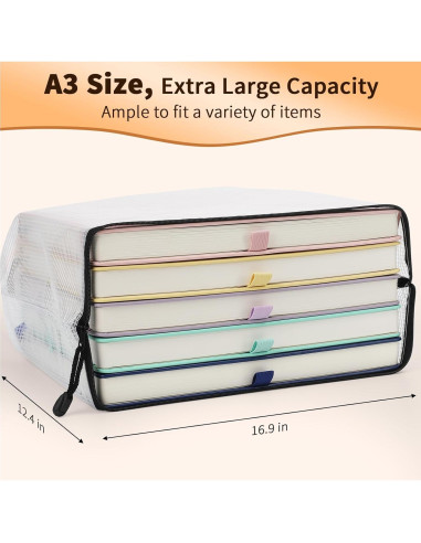 Bolsa de Documentos con Cierre Umriox 18PCS 42.9x31.5cm Negra