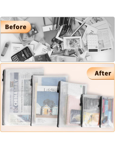 Bolsa de Documentos con Cierre Umriox 18PCS 42.9x31.5cm Negra