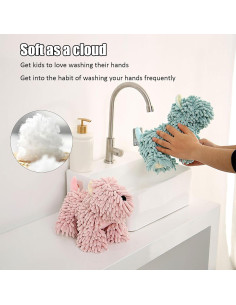 Toalla de Mano Chenille Creativa Azul - Set de 2 Piezas 2