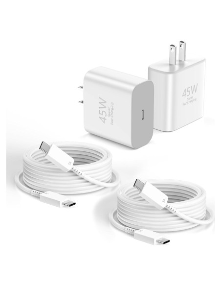Cargador USB-C 45W Tiavalmax 2-Pack con Cable 10 pies