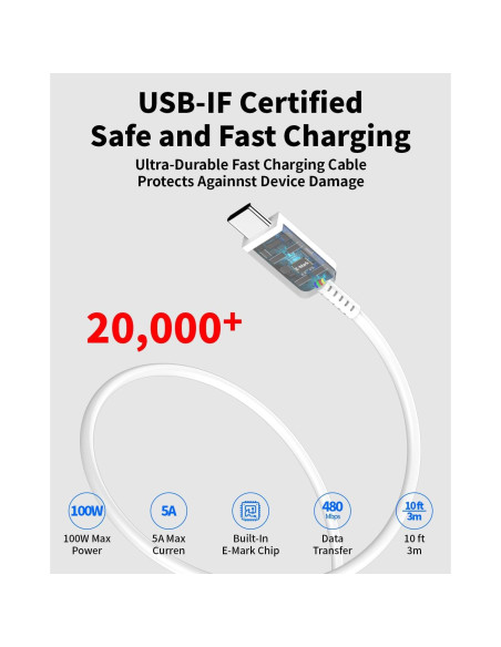 Cargador USB-C 45W Tiavalmax 2-Pack con Cable 10 pies