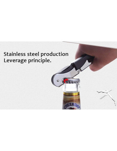 12 Sacacorchos Plegables RECUTMS de Acero Inoxidable