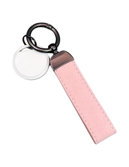 Dispositivo de Seguimiento GPS con Llavero de Cuero Rosa