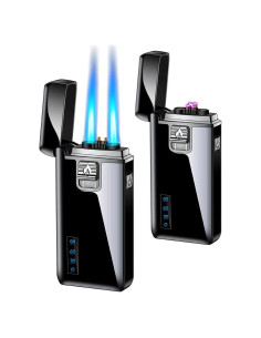 Encendedor eléctrico 2 en 1 Malisseladi butano y plasma negro
