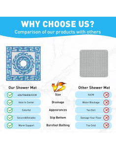 Alfombra de Ducha Antideslizante Mavicen 61x61 cm PVC Azul 2