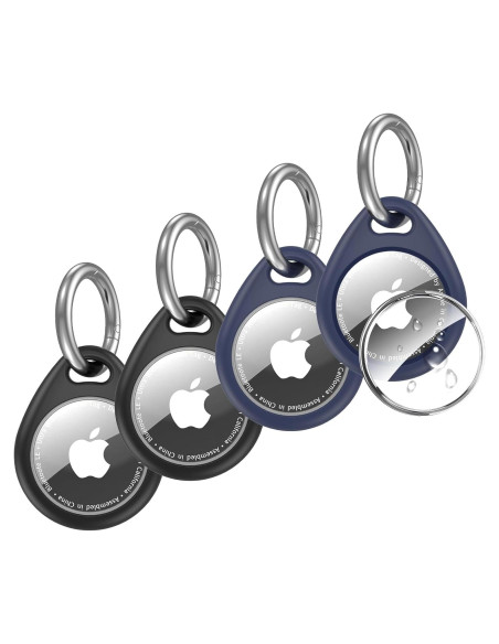 Paquete de 4 Fundas Ultra Finas para Apple AirTag - Impermeables IPX8