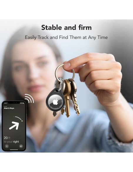 Paquete de 4 Fundas Ultra Finas para Apple AirTag - Impermeables IPX8