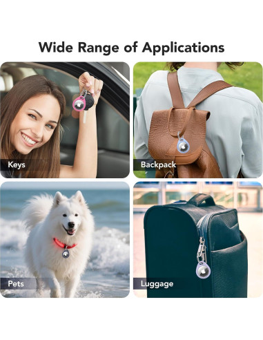 Paquete de 4 Fundas Ultra Finas para Apple AirTag - Impermeables IPX8