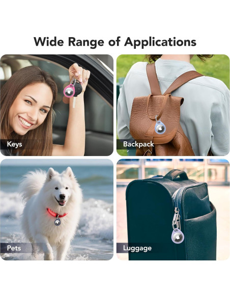 Paquete de 4 Fundas Ultra Finas para Apple AirTag - Impermeables IPX8