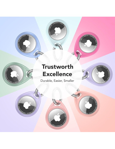 Paquete de 4 Fundas Ultra Finas para Apple AirTag - Impermeables IPX8