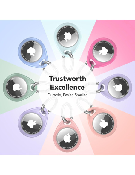 Paquete de 4 Fundas Ultra Finas para Apple AirTag - Impermeables IPX8