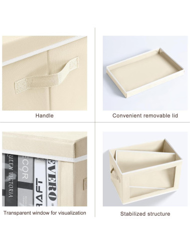 Cajas de Almacenamiento Plegables Homsorout - 3 Unidades Beige