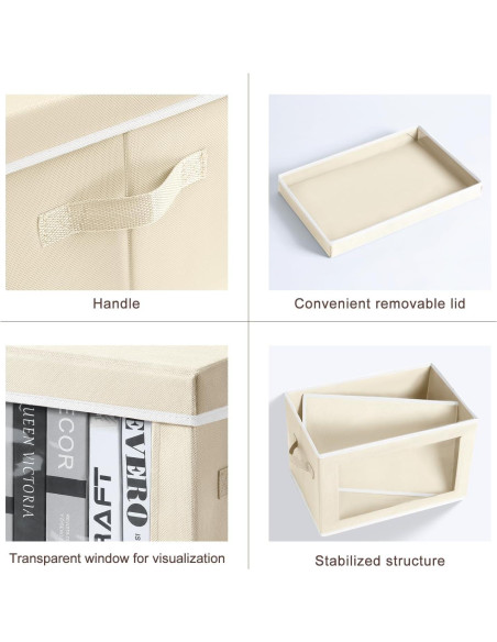 Cajas de Almacenamiento Plegables Homsorout - 3 Unidades Beige Cajas de Almacenamiento Plegables Homsorout - 3 Unidades Beige