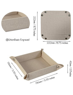 Bandeja de Joyería UnionBasic Beige, Organizador de Escritorio 22.23 cm 2