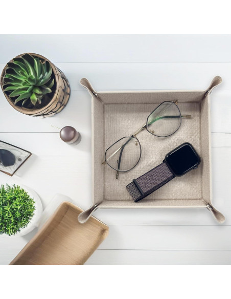 Bandeja de Joyería UnionBasic Beige, Organizador de Escritorio 22.23 cm