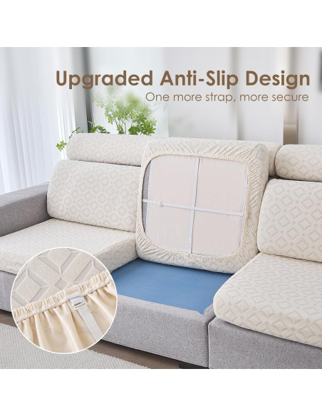 Cubierta de cojín de sofá Genina 1 asiento beige impermeable