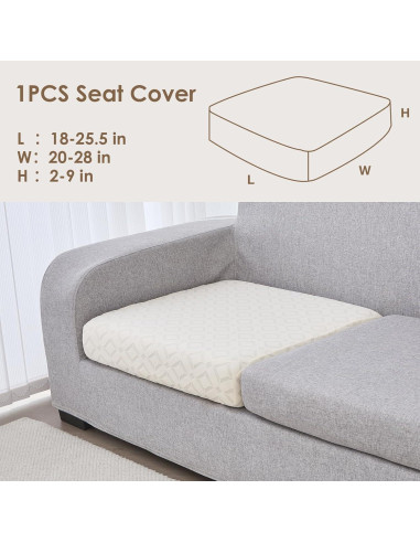 Cubierta de cojín de sofá Genina 1 asiento beige impermeable