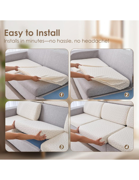 Cubierta de cojín de sofá Genina 1 asiento beige impermeable