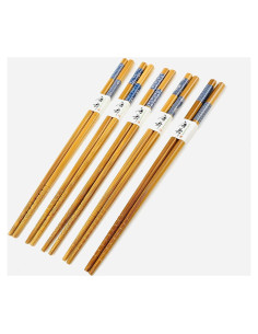 Juego de 5 pares de palillos de bambú JapanBargain 23 cm