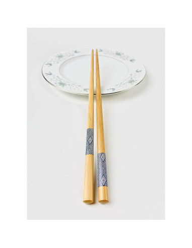 Juego de 5 pares de palillos de bambú JapanBargain 23 cm