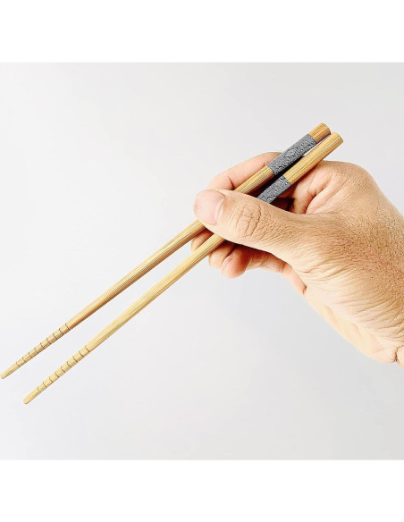 Juego de 5 pares de palillos de bambú JapanBargain 23 cm