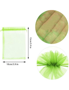 30 Bolsas de Malla Reutilizables LUOTIVON 9.9x14.9 cm Verde 2