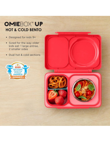 Caja Bento Omie OmieBox UP Rosa Cereza 340g Aislada