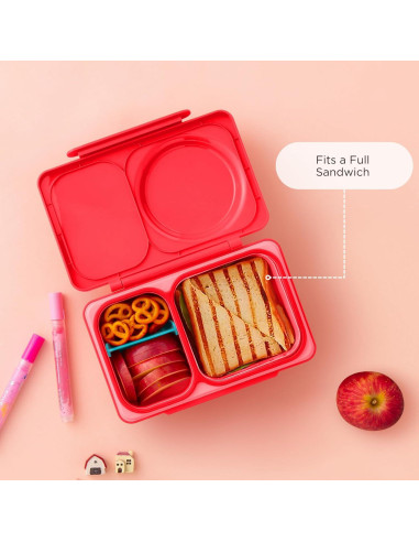 Caja Bento Omie OmieBox UP Rosa Cereza 340g Aislada