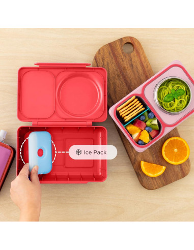 Caja Bento Omie OmieBox UP Rosa Cereza 340g Aislada