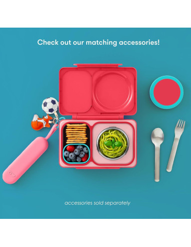 Caja Bento Omie OmieBox UP Rosa Cereza 340g Aislada