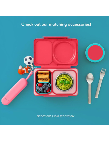 Caja Bento Omie OmieBox UP Rosa Cereza 340g Aislada