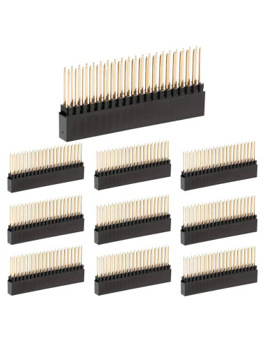 10 Conectores de Encabezado Femenino 2x20 40 Pines 2.54mm DKARDU