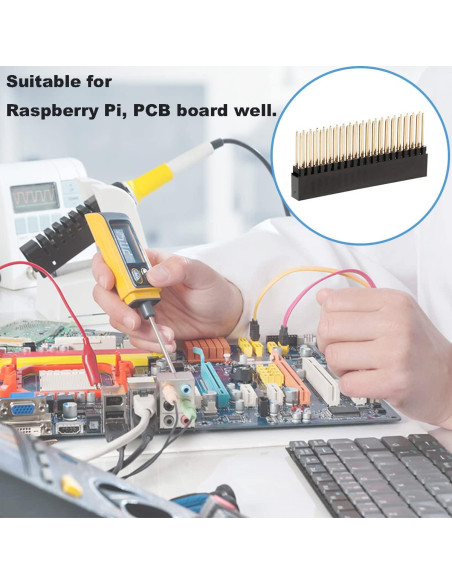 10 Conectores de Encabezado Femenino 2x20 40 Pines 2.54mm DKARDU