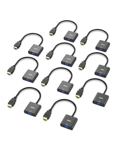 Adaptador HDMI a VGA Benfei - Paquete de 10, 1080p